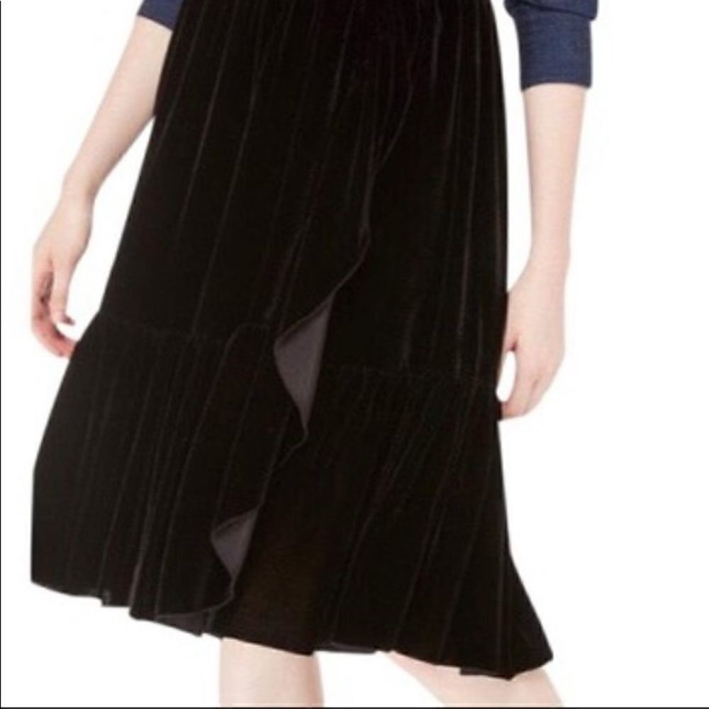 Kate Spade Ruffle Front Velvet Skirt